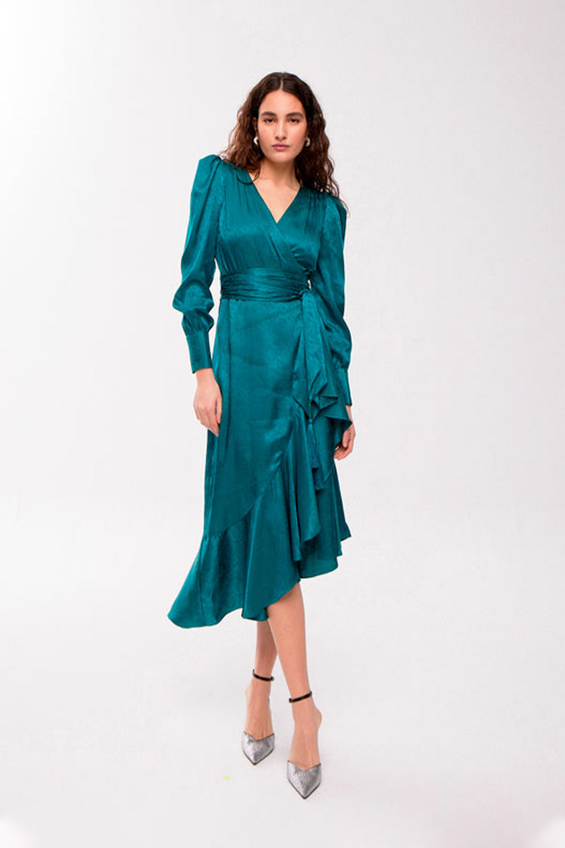 Vestido midi Bogart Green