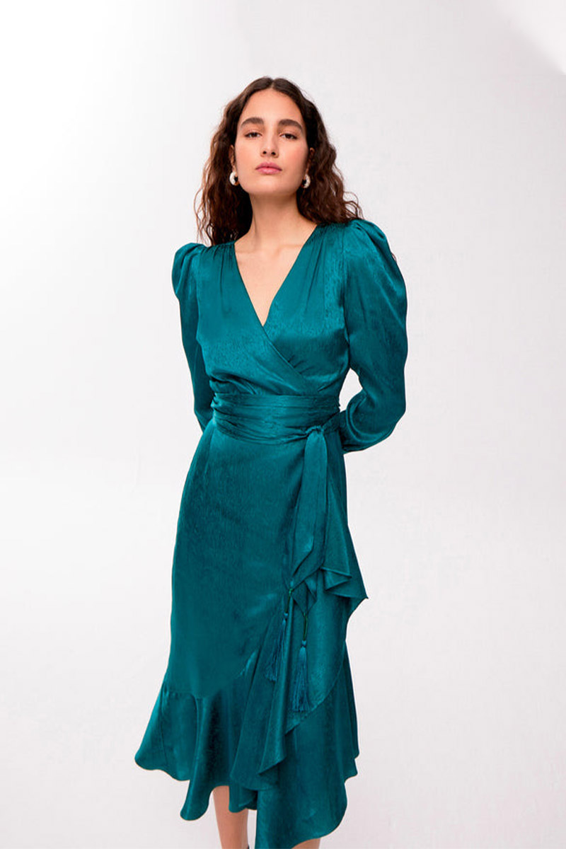 Vestido midi Bogart Green